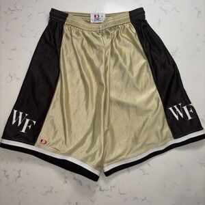 VTG 80s Dodger USA Dazzle Basketball Shorts Wake Forest Youth XL18/20 Gold Black